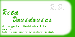 rita davidovics business card